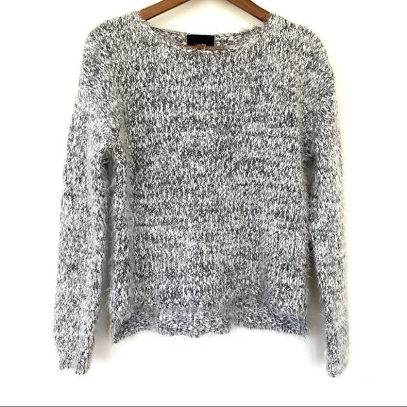 Lumiere crew neck sweater with  dolman cut sleeves, oversized, soft fuzzy knit - Picture 2 of 8